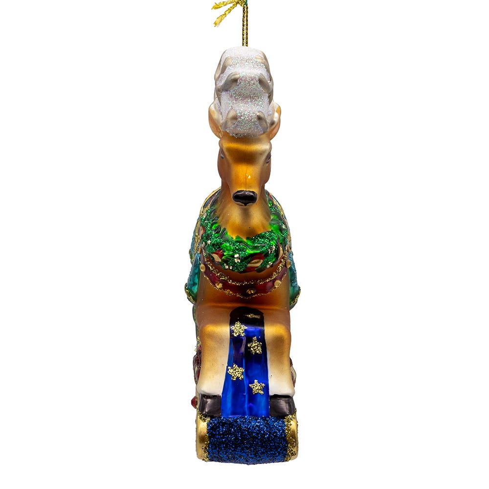 Kurt Adler 5.5-Inch Bellissimo Glass Rocking Deer Ornament